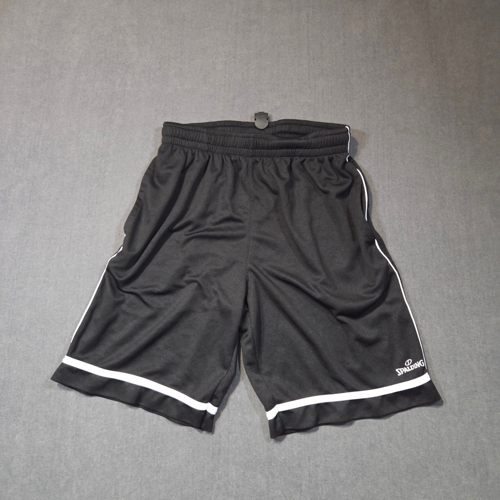 Spalding Basketball Shorts Mens Medium Black Mesh Athletic Activewear